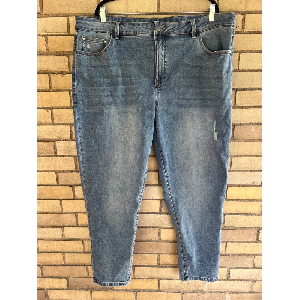 Universal Standard Skinny Jeans Plus Size 24 High Rise Distressed Stretch Denim